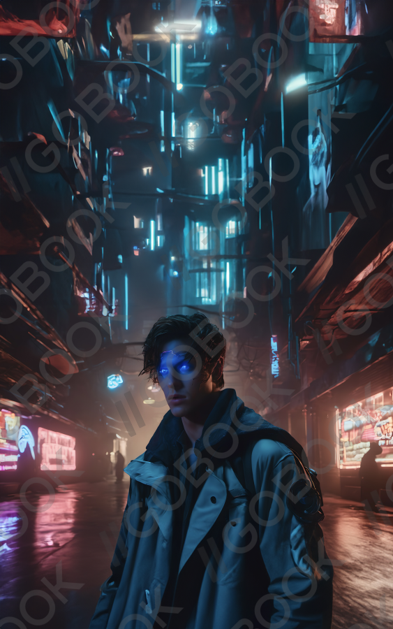 霓虹賽博龐克守望者