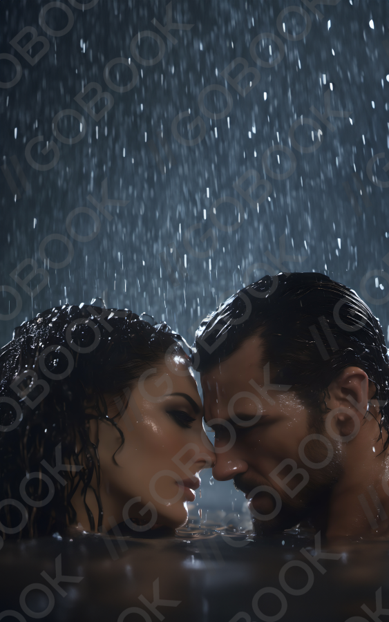 雨中親密擁抱