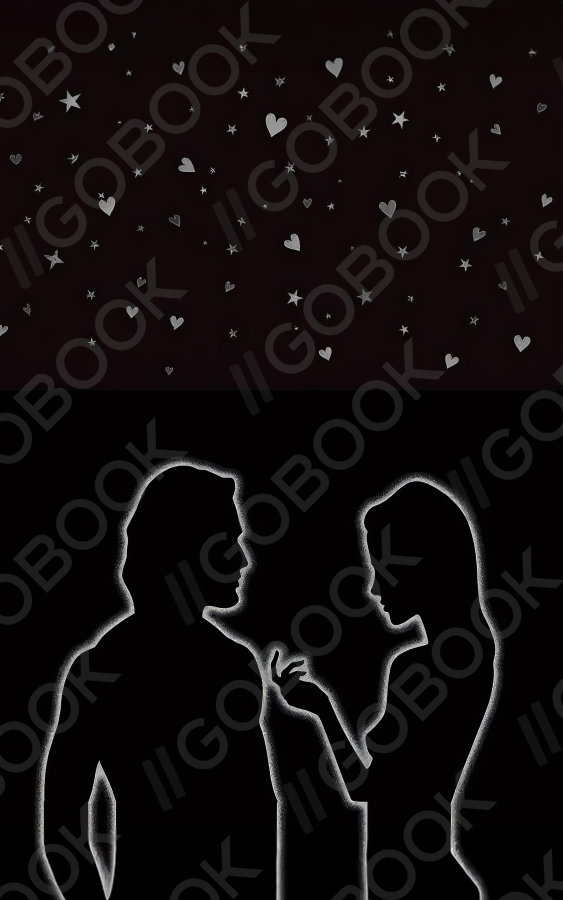 星星愛心剪影
